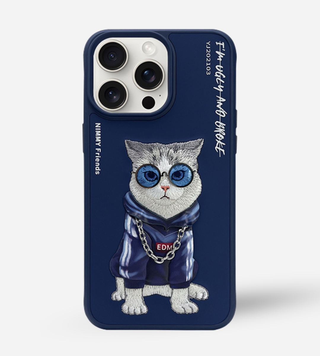 Nimmy Design Blue Tall Rich And Handsome for iPhone 15 & 15 Pro Max 3D Case