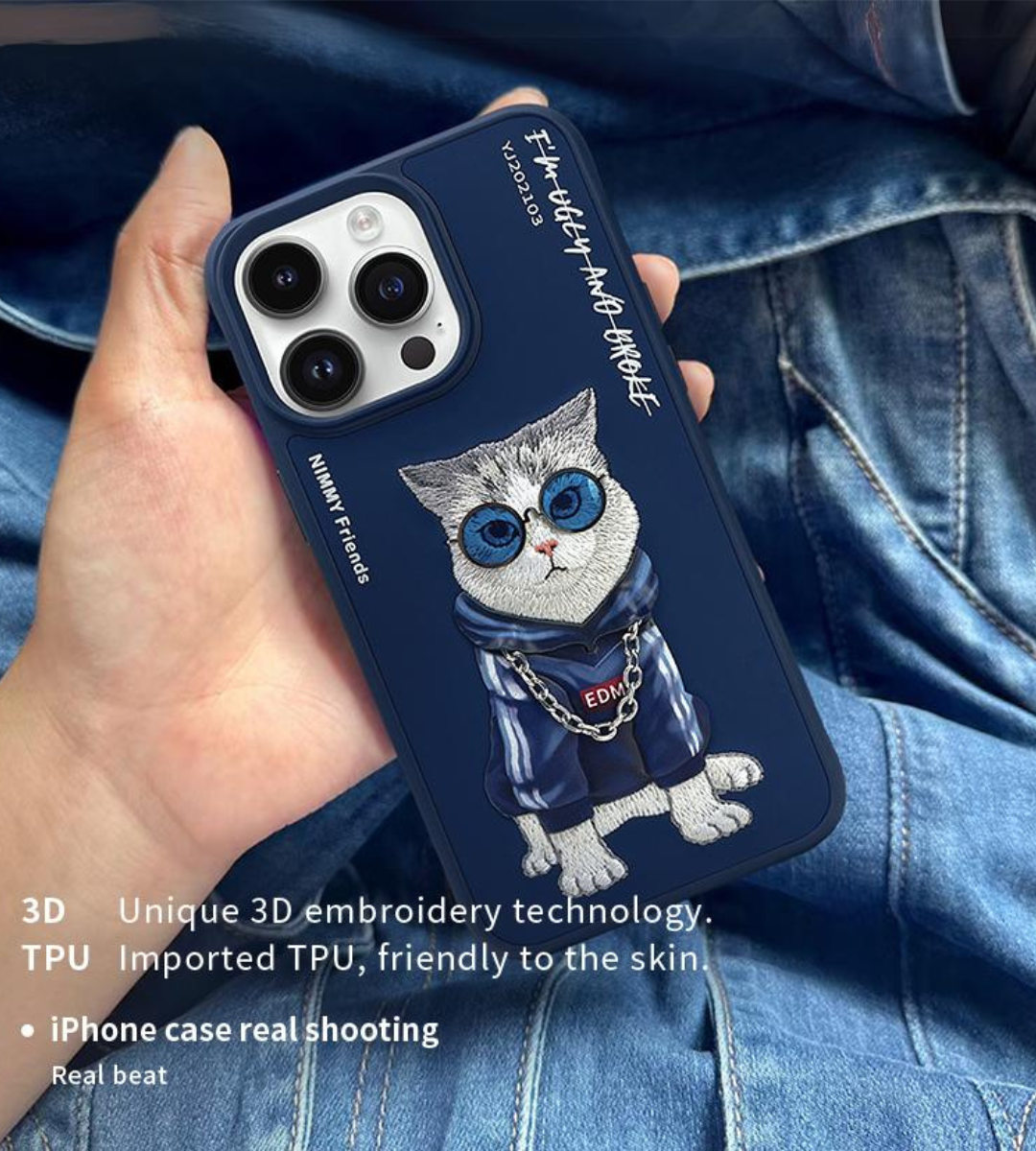 Nimmy Design Blue Tall Rich And Handsome for iPhone 15 & 15 Pro Max 3D Case