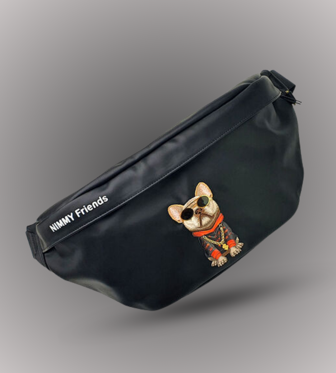 Nimmy Design - Cute Glasses Series Little Vulgar Rich Black Chest Bag