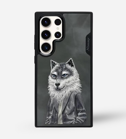 Nimmy Design - Adorable Wolf Embroidery Series for S24 Ultra 3D Case Cover 