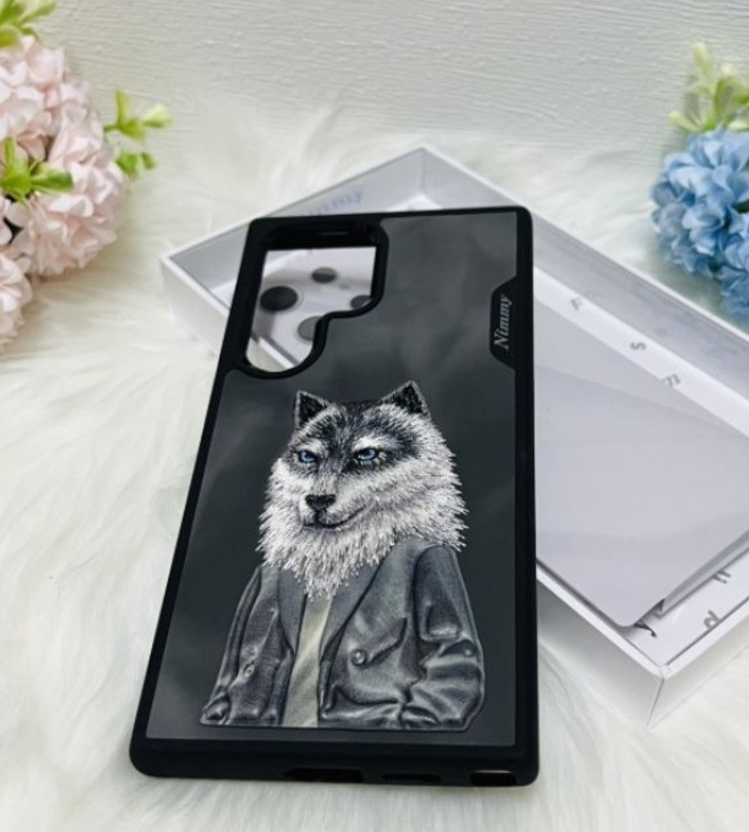 Nimmy Design - Adorable Wolf Embroidery Series for S24 Ultra 3D Case Cover 