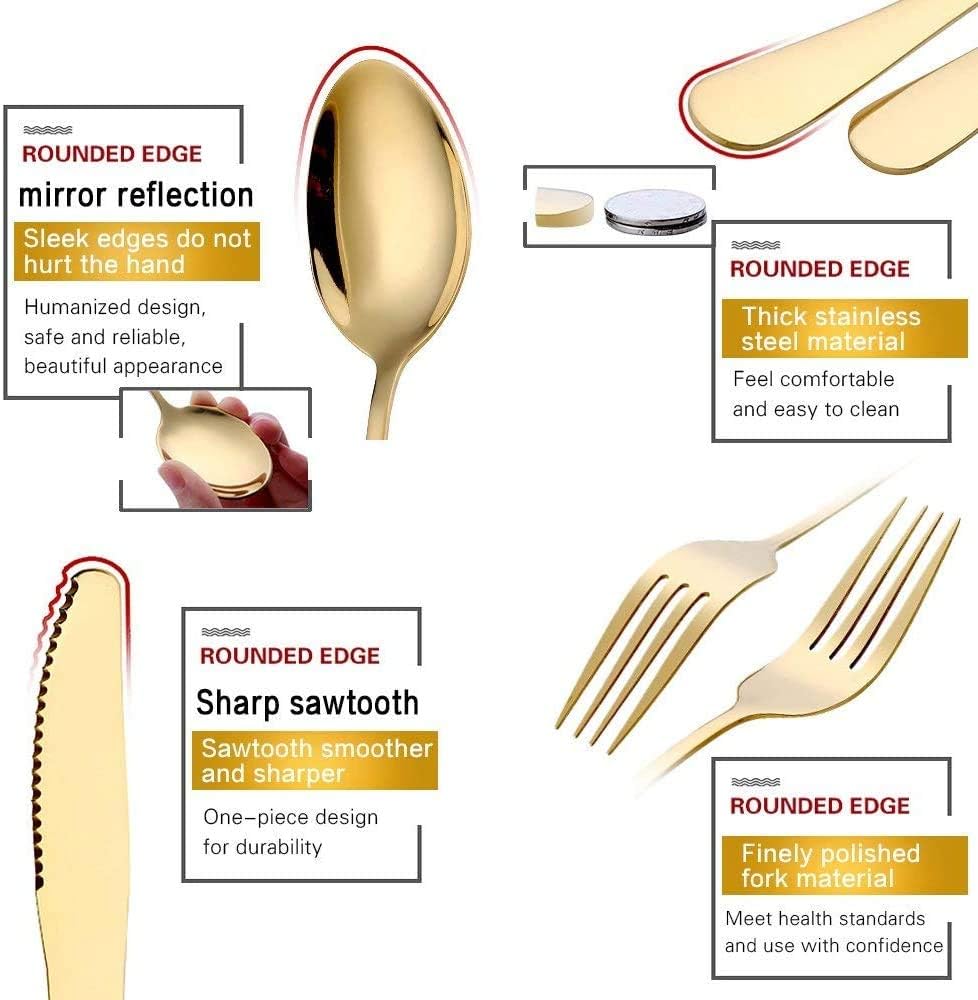 Gold Silverware Set with Box