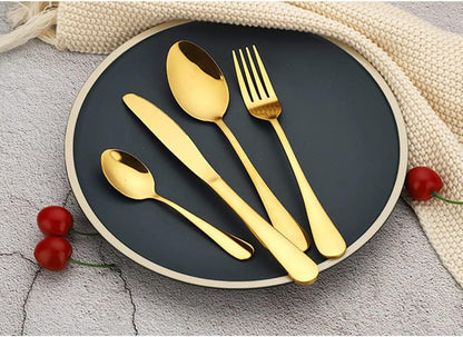 Gold Silverware Set with Box