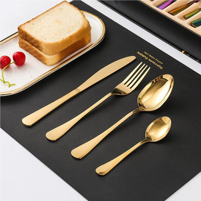 Gold Silverware Set with Box