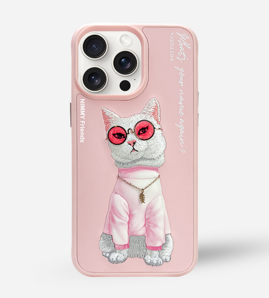 Nimmy Design Pink White Rich and Beautiful for iPhone 15 & 15 Pro Max 3D Case