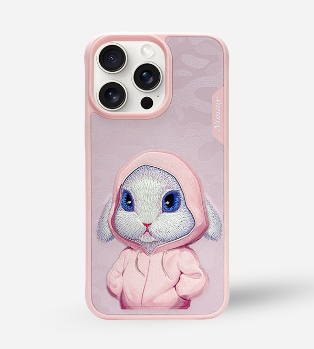 Nimmy Design Adorable Rabbit Embroidery Series for iPhone 15 & 15 Pro Max 3D Case