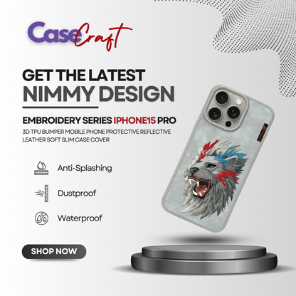 Nimmy Dazzling Fierce Embroidery Series for iPhone 15 & 15 Pro Max 3D Case 